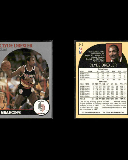 Clyde Drexler Portland Trail Blazers Basketball 7-Card Lot NBA Hoops EX