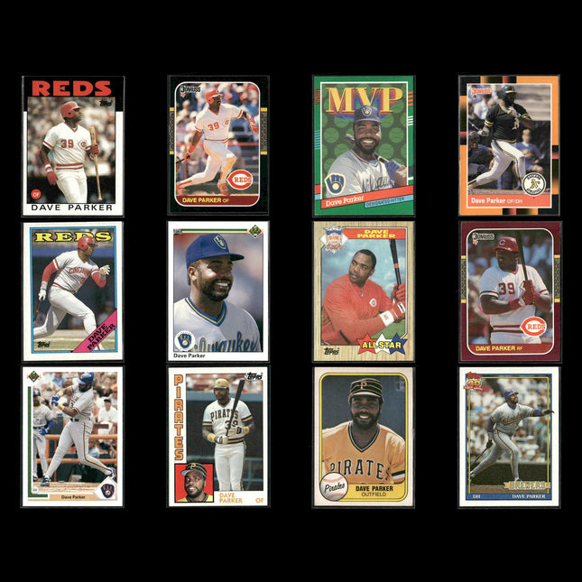 Dave Parker Pittsburgh Pirates Baseball 12-Card Lot Topps EX