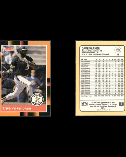 Dave Parker Pittsburgh Pirates Baseball 12-Card Lot Topps EX