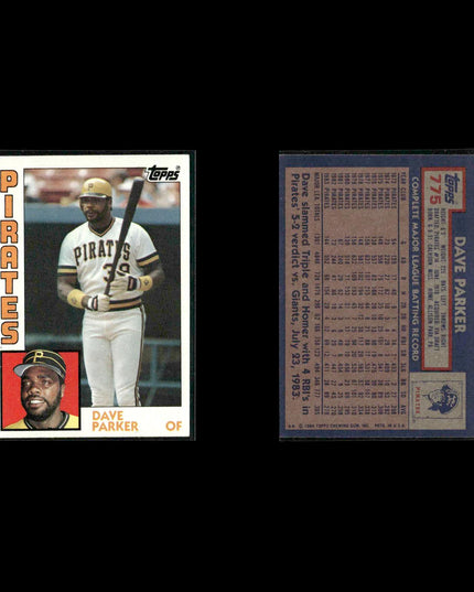 Dave Parker Pittsburgh Pirates Baseball 12-Card Lot Topps EX