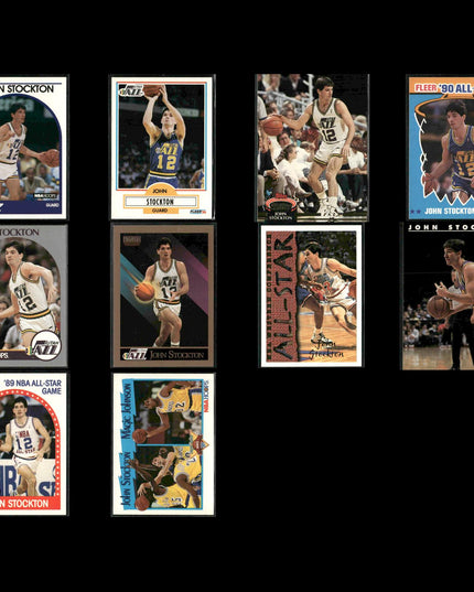 John Stockton Utah Jazz Basketball 10-Card Lot NBA Hoops EX