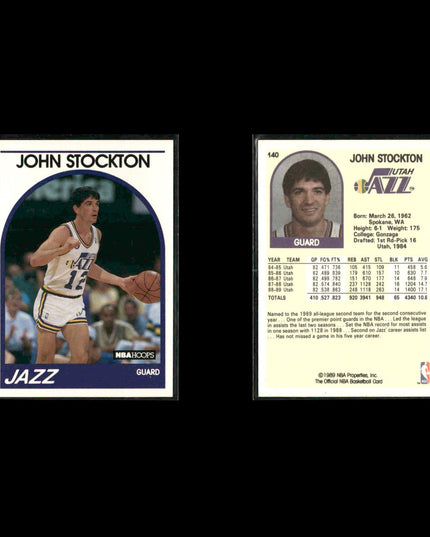 John Stockton Utah Jazz Basketball 10-Card Lot NBA Hoops EX