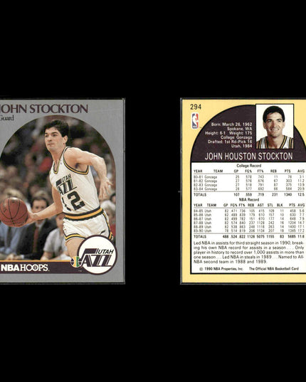 John Stockton Utah Jazz Basketball 10-Card Lot NBA Hoops EX