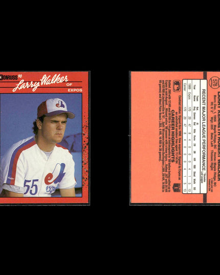Larry Walker Colorado Rockies Baseball 12-Card Lot Topps EX