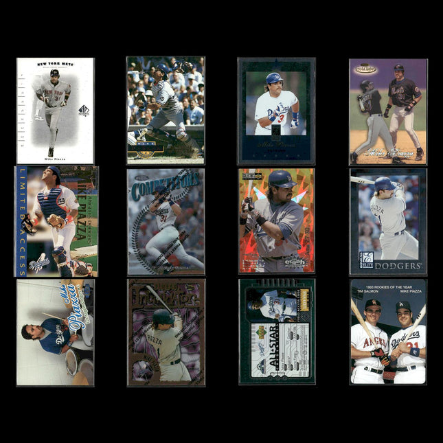 Mike Piazza Los Angeles Dodgers Baseball 12-Card Lot Topps EX