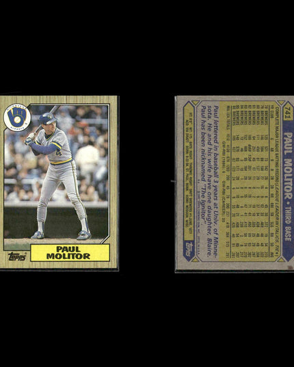 Paul Molitor Milwaukee Brewers Baseball 11-Card Lot Topps EX