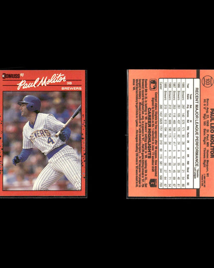 Paul Molitor Brewers Card Lot (10) OPC Topps Fleer Donruss HOF Assorted