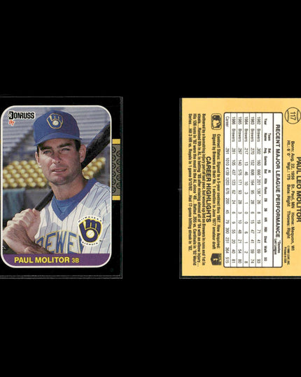 Paul Molitor Brewers Card Lot (10) OPC Topps Fleer Donruss HOF Assorted
