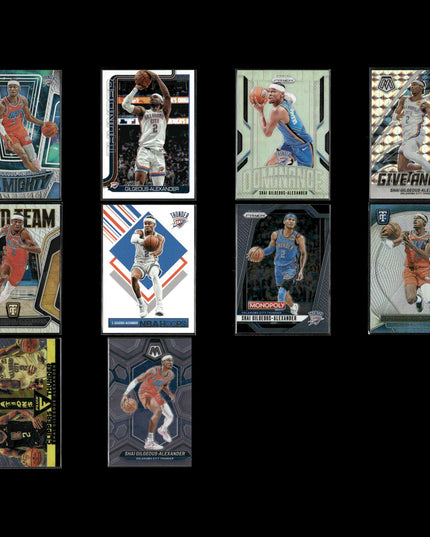 Shai Gilgeous Alexander Oklahoma City Thunder Basketball 10-Card Lot Panini EX