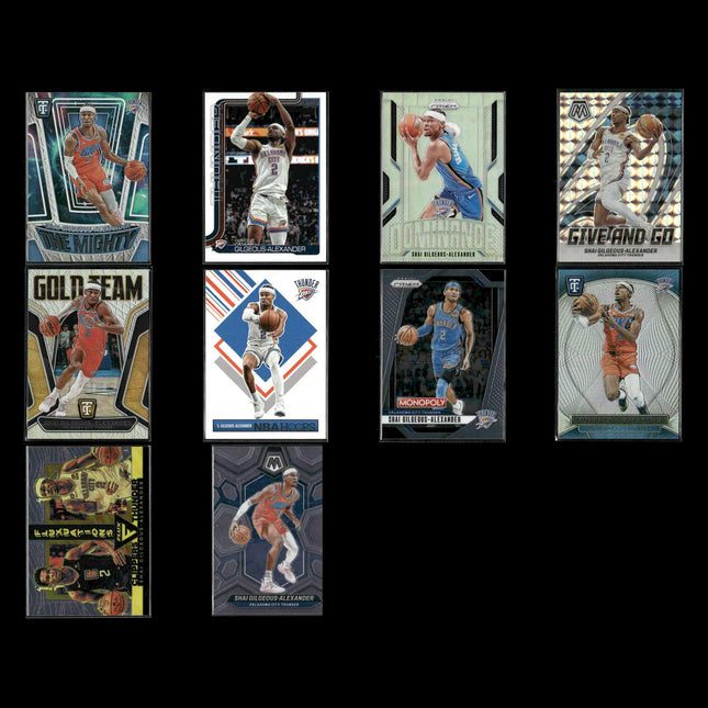 Shai Gilgeous Alexander Oklahoma City Thunder Basketball 10-Card Lot Panini EX