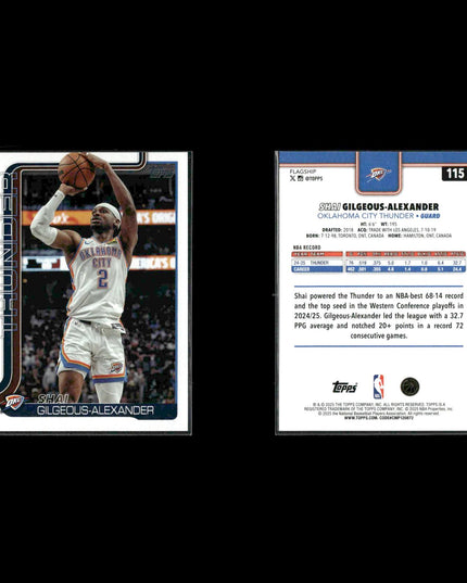 Shai Gilgeous Alexander Oklahoma City Thunder Basketball 10-Card Lot Panini EX
