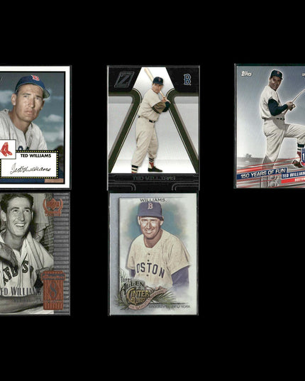 Ted Williams Red Sox Card Lot (5) Topps UD Zenith HOF Legend Assorted