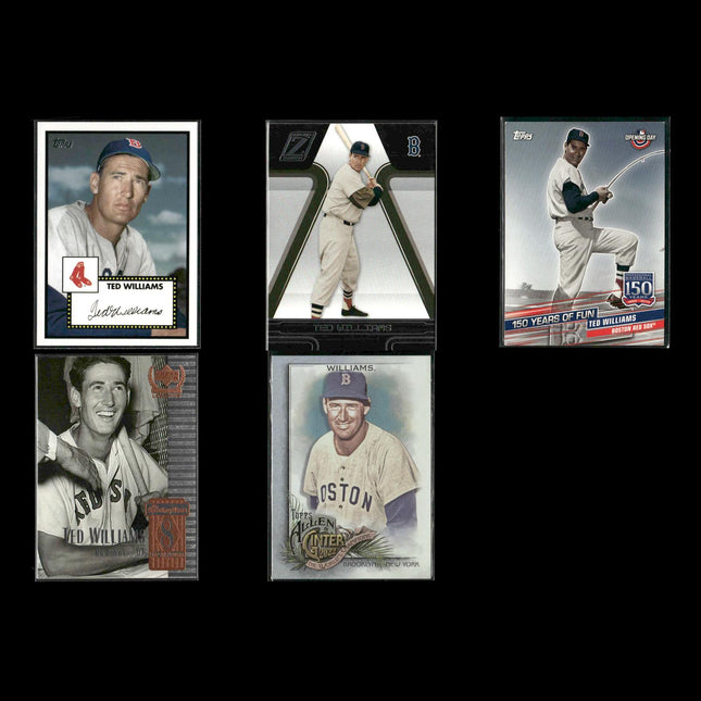 Ted Williams Red Sox Card Lot (5) Topps UD Zenith HOF Legend Assorted