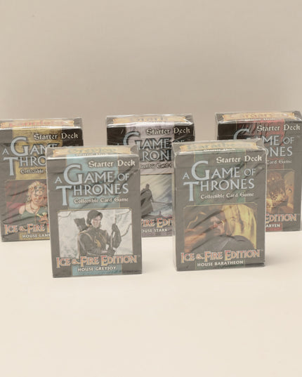 A Game of Thrones CCG Ice & Fire Edition Starter Deck Lot of 5 – All Houses SEALED