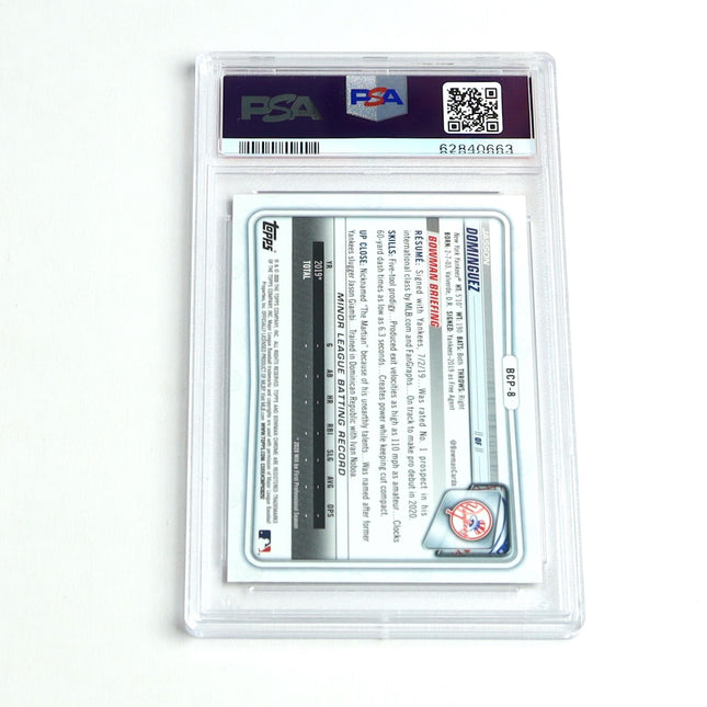 2020 Bowman Chrome Jasson Dominguez 1st Prospect PSA 10 GEM MINT #BCP8