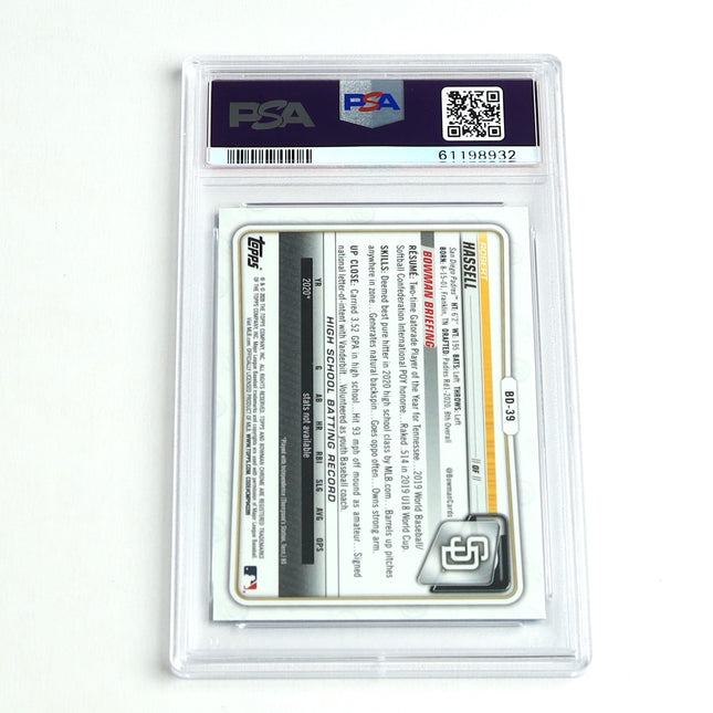 2020 Bowman Draft Robert Hassell Sapphire PSA 9 – 1st Chrome #BD39