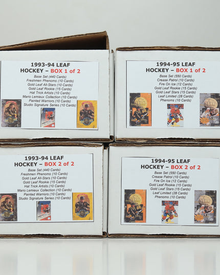 1993-94 & 1994-95 Leaf Hockey Card Sets – 4 Box Lot with Inserts