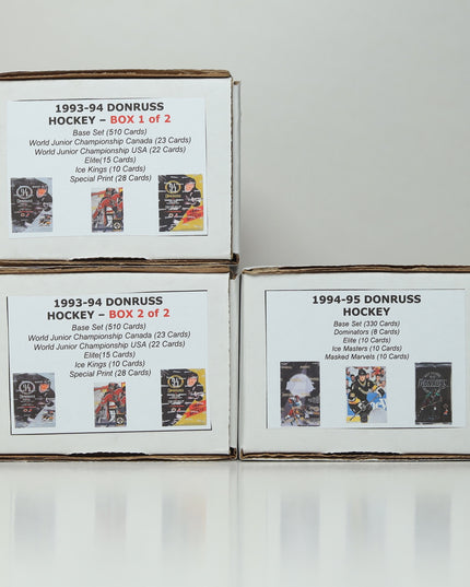 1993-94 & 1994-95 Donruss Hockey Card Sets – 3 Box Lot with Inserts