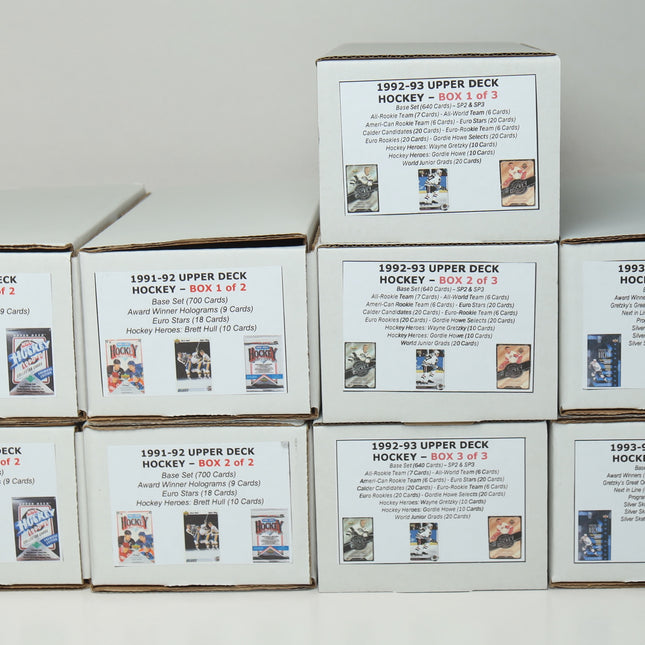 1990-94 Upper Deck Hockey Complete Sets – 9 Box Lot with Inserts