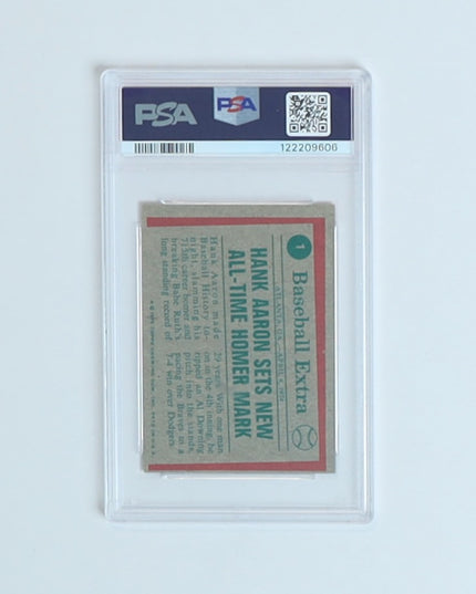Hank Aaron 1975 Topps Mini #1 1974 Highlights PSA 5