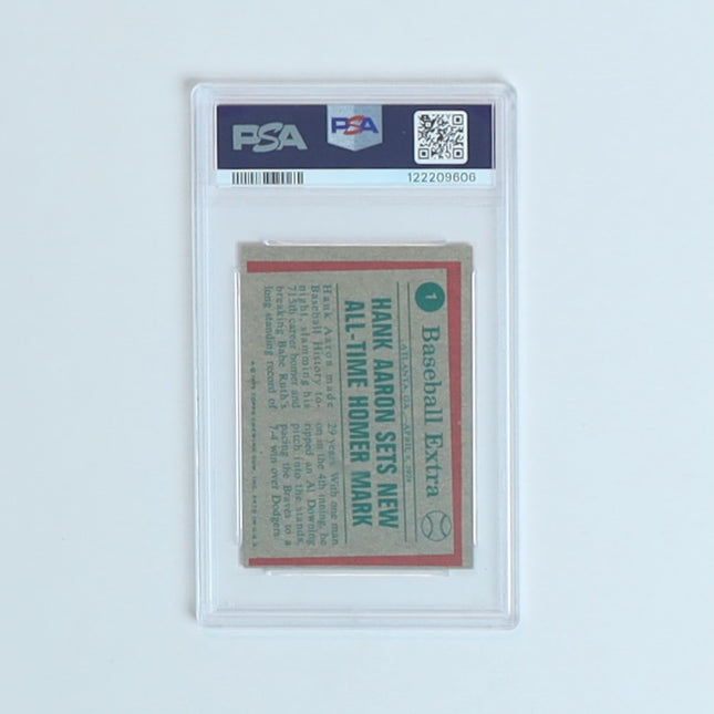 Hank Aaron 1975 Topps Mini #1 1974 Highlights PSA 5