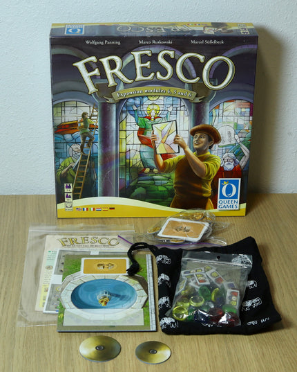 Fresco Board Game (2010) + Expansions 1–7 – Queen Games – Very Good+