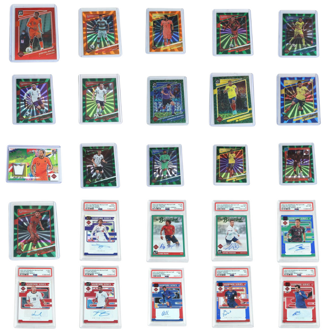 Panini Donruss Soccer Lot (25) w/ 9 PSA Graded Autograph Cards