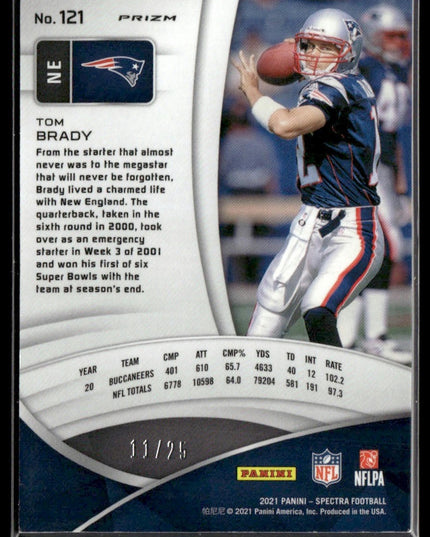 Tom Brady #121 2021 Panini Spectra Meta #/25 New England Patriots