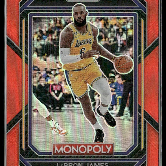 LeBron James #40 2022-23 Panini Prizm Monopoly Red #/99 Los Angeles Lakers