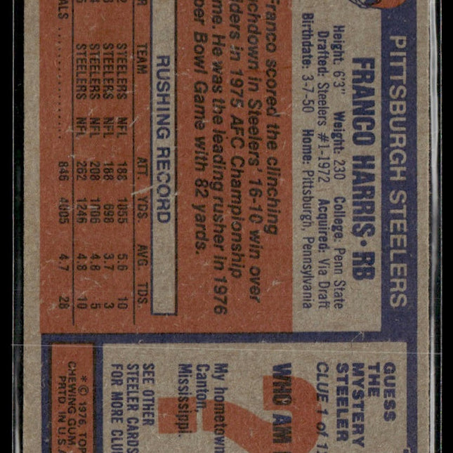 Franco Harris #100 1976 Topps Pittsburgh Steelers