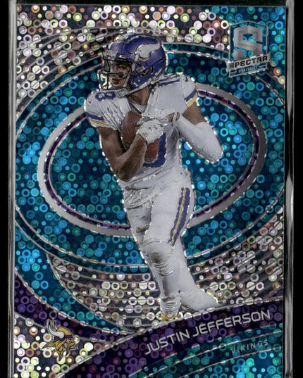 Justin Jefferson #64 2021 Panini Spectra Neon Blue #/60 Minnesota Vikings