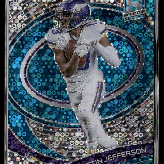 Justin Jefferson #64 2021 Panini Spectra Neon Blue #/60 Minnesota Vikings