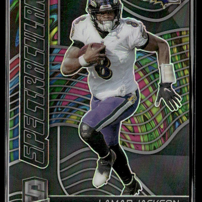 Lamar Jackson #S-3 2021 Panini Spectra Spectracular #/99 Baltimore Ravens