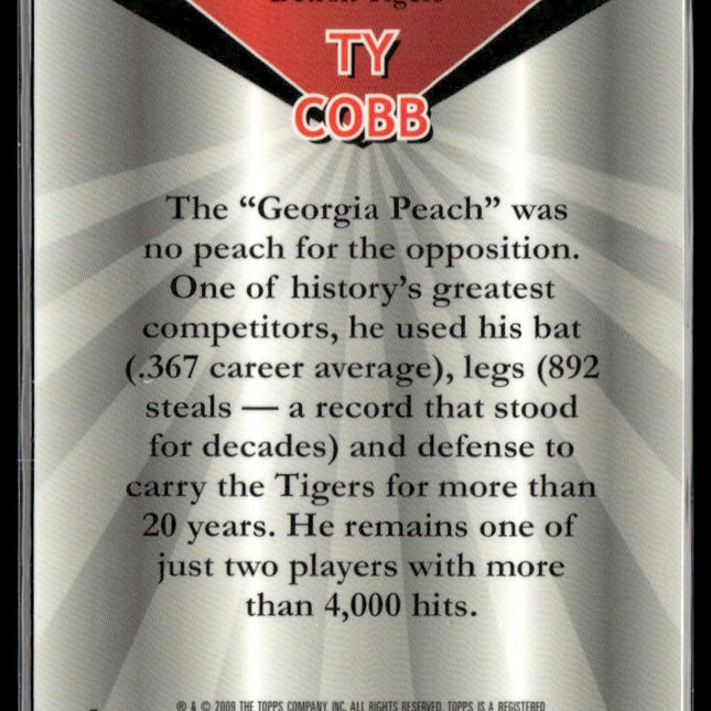 Ty Cobb #GR-13 2009 Topps Legends Chrome Gold Refractor Detroit Tigers