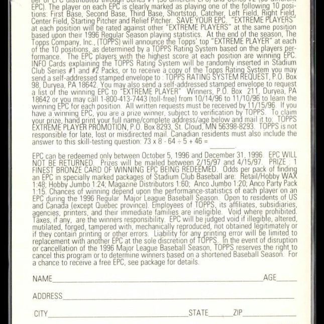 Terry Pendleton #NNO 1996 Stadium Club Extreme Players Gold Florida Marlins