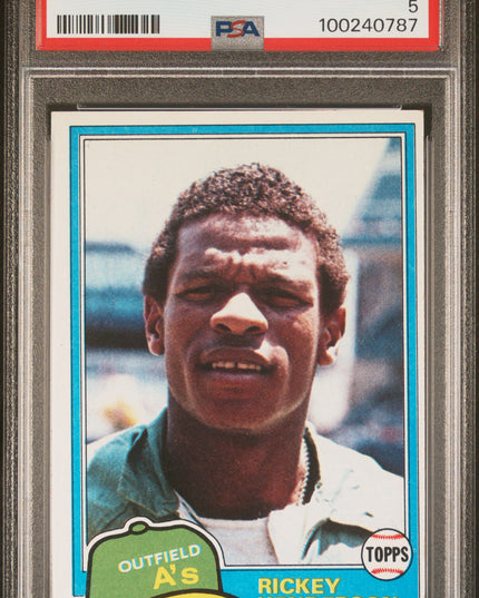 Rickey Henderson #261 1981 Topps Oakland Athletics PSA 5