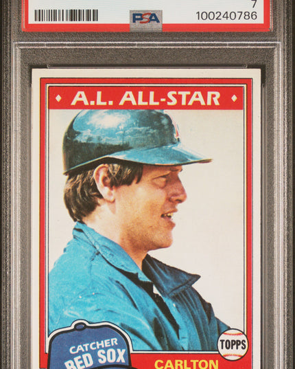 Carlton Fisk #480 1981 Topps Boston Red Sox PSA 7