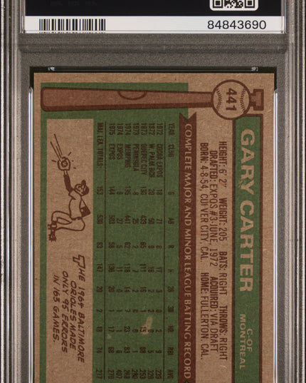 Gary Carter #441 1976 Topps All-Star Rookie Montreal Expos PSA 6