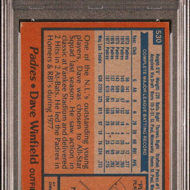 Dave Winfield #530 1978 Topps San Diego Padres PSA 5