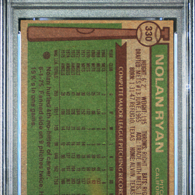 Nolan Ryan #330 1976 Topps California Angels PSA 6