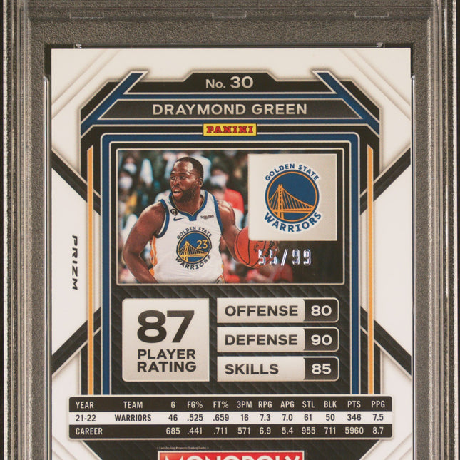 Draymond Green #30 2022 Panini Prizm Monopoly Red Golden State Warriors PSA 8