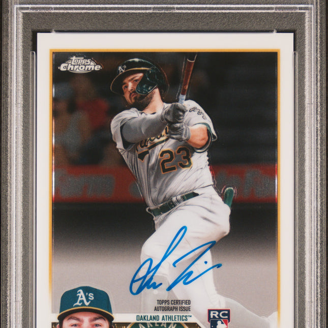 Shea Langeliers #RASL 2023 Topps Chrome Rookie Autograph Oakland Athletics PSA 9