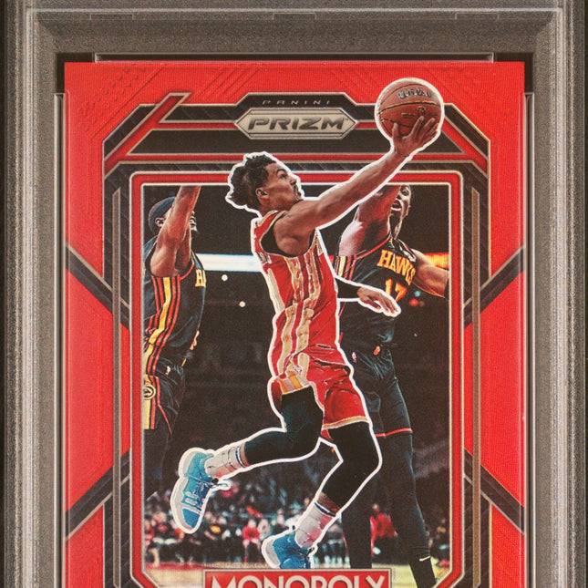 Trae Young #1 2022 Panini Prizm Monopoly Red Prizm Atlanta Hawks PSA 8