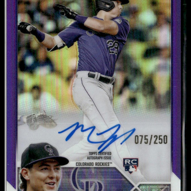 Michael Toglia #RA-MT 2023 Topps Chrome Rookie Auto Purple #/250 Rockies