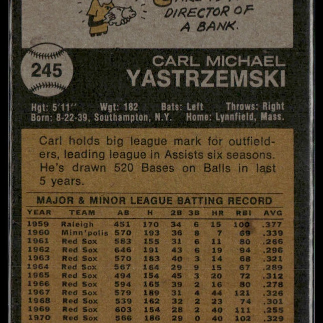 Carl Yastrzemski #245 1973 Topps Boston Red Sox