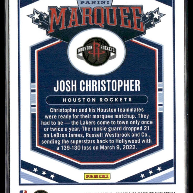 Josh Christopher #345 2021-22 Panini Chronicles Houston Rockets