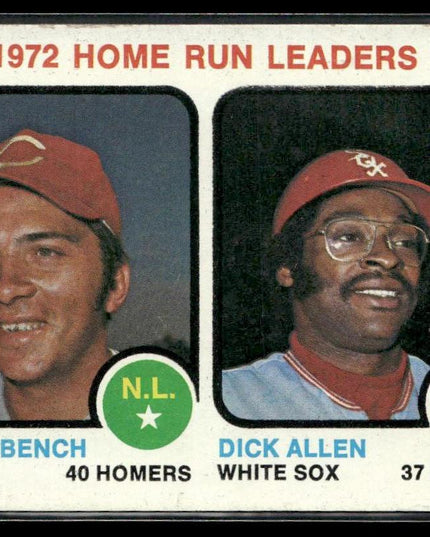 1972 Home Run Leaders (Johnny Bench / Dick Allen) LL #62 1973 Topps