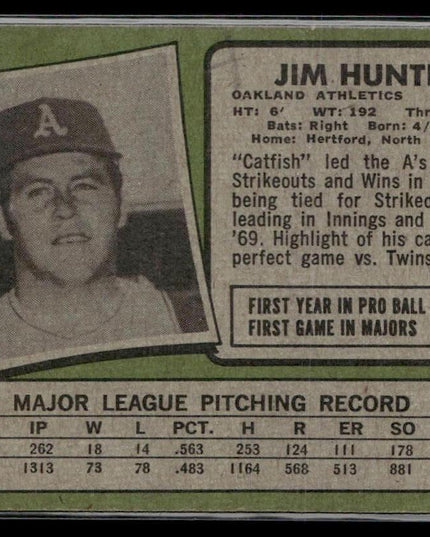 Jim Hunter #45 1971 Topps Oakland Athletics