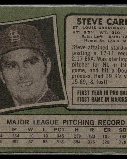 Steve Carlton #55 1971 Topps St. Louis Cardinals