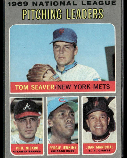 1969 NL Pitching Leaders (Seaver/Niekro/Jenkins/Marichal) LL #69 1970 Topps